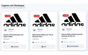 Prévia do cupom na home